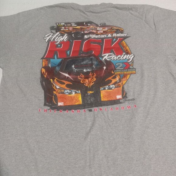 High Risk Racing Funny Car Racing Men's Graphic Short Sleeve T Shirt XL - Picture 3 of 8